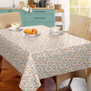 Ditsy Floral Vine Pink Vinyl Oilcloth Tablecloth