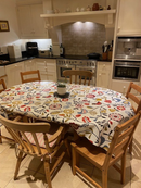 Folki INDIGO CRANBERRY Scandi Oilcloth Tablecloth by Clarke and Clarke