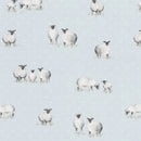 Sheepy Sheep Sky Blue Oilcloth Tablecloth