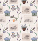 French Lavender Farmhouse Vinyl Oilcloth Tablecloth