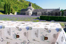 French Lavender Farmhouse Vinyl Oilcloth Tablecloth