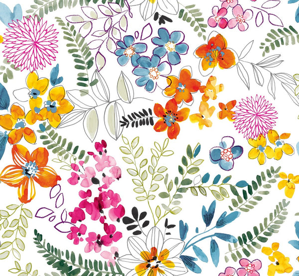 Tropical Flowers Bright Wider Width Extra Wide PVC Vinyl Oilcloth Tablecloth 160cm wide