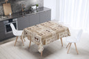 Brazil Coffee Taupe Vinyl Oilcloth Tablecloth