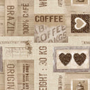 Brazil Coffee Taupe Vinyl Oilcloth Tablecloth