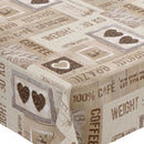 Brazil Coffee Taupe Vinyl Oilcloth Tablecloth