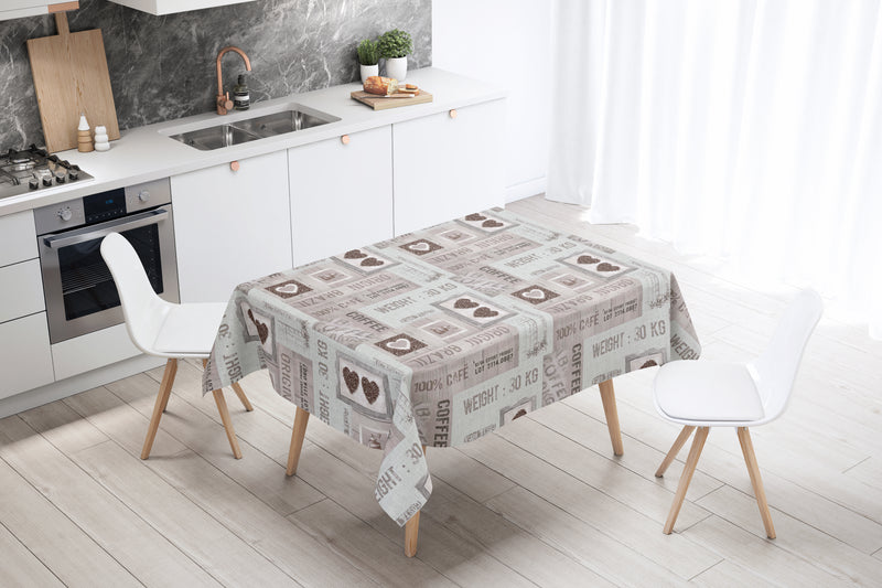 Brazil Coffee Grey Vinyl Tablecloth Roll 20 Metres x 140cm Full Roll