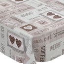Brazil Coffee Grey Vinyl Oilcloth Tablecloth