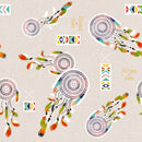 Dreamcatcher and Mandala  Multi PVC Vinyl Tablecloth 20 Metres Roll - Warehouse Clearance