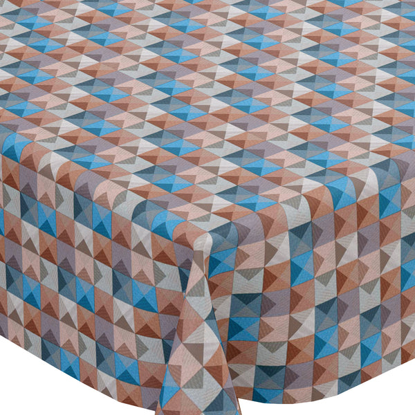 Giza Modern Geometric Multi Pastel PVC Vinyl Tablecloth 20 Metres Roll