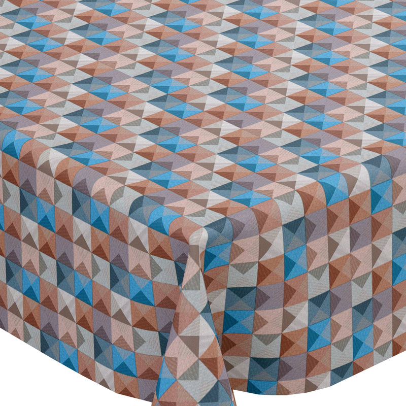 Giza Modern Geometric Multi Pastel PVC Vinyl Tablecloth 20 Metres Roll