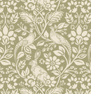 Round PVC Tablecloth Heathland Moss Green Oilcloth 132cm