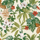 Tropical Plants on Cream PVC Tablecloth 20 Metres Roll