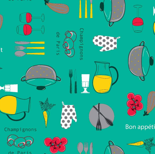Kitchen Fun  PVC Vinyl Tablecloth 20 Metres