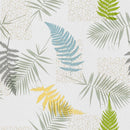 Ferns Leaves Duckegg Ochre PVC Vinyl Wipe Clean Tablecloth 100cm x 140cm Warehouse Clearance