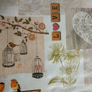 Love Birds PVC Vinyl Tablecloth 20 Metres Roll - Warehouse Clearance