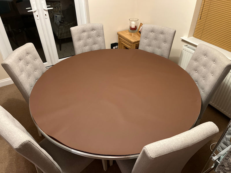 Round Table Protector Brown Smooth 180cm