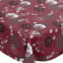 Japanese Red Birds PVC Vinyl Tablecloth 20 Metres Roll - Warehouse Clearance