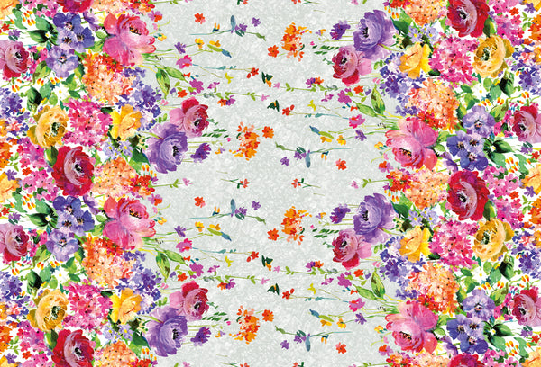 Summer Garden Border Vinyl Oilcloth Tablecloth