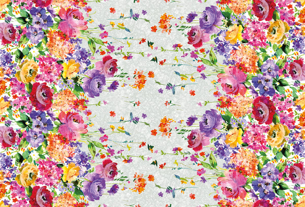 Summer Garden Border Vinyl Oilcloth Tablecloth