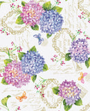 Hydrangea Butterfly Garden Vinyl Oilcloth Tablecloth