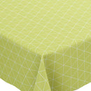 Green Triangles PVC Vinyl Tablecloth 20 Metres Roll - Warehouse Clearance