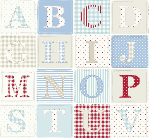 ABC Oilcloth BLUE Tablecloth Fryetts Fabrics