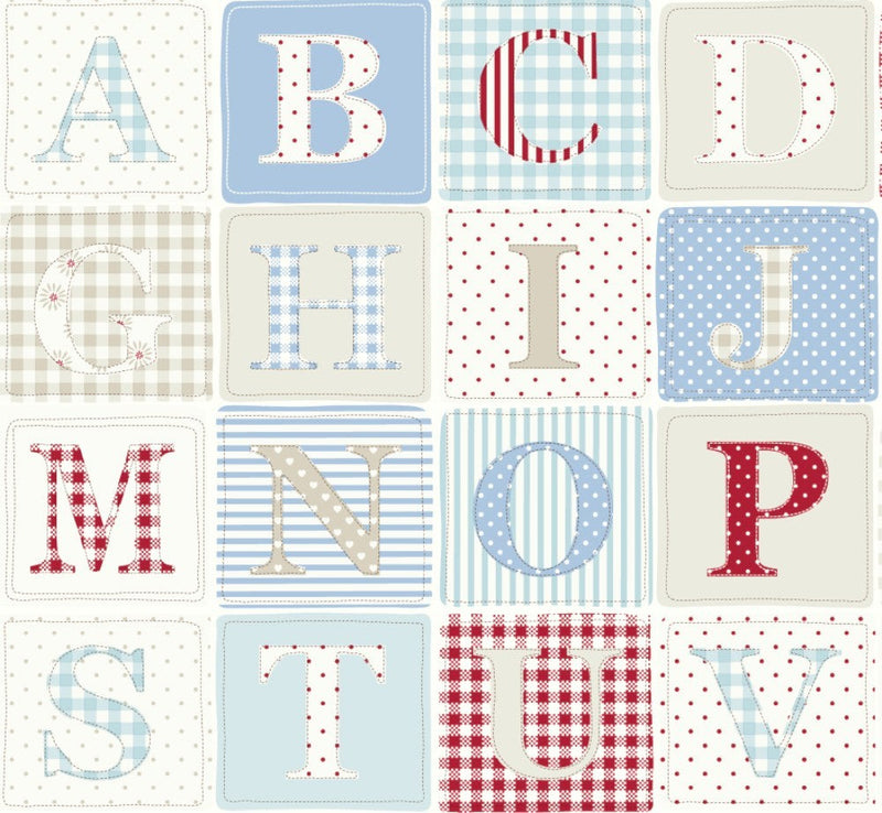 ABC Oilcloth BLUE Tablecloth Fryetts Fabrics