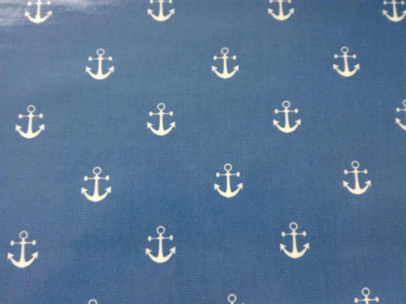 Anchor Blue Oilcloth Tablecloth