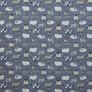 Baa Baa Sheep Denim Blue Oilcloth Tablecloth Smd i-liv