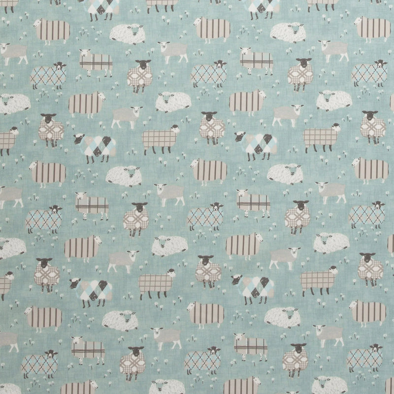 Baa Baa Sheep Duckegg 100% Cotton Fabric  300cm x 140cm Warehouse Clearance