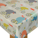 Bear on a Bike Oilcloth Tablecloth Fryetts Fabrics