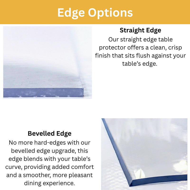 Bespoke Clear PVC Table Protector Made to Measure – 1.5mm Thick