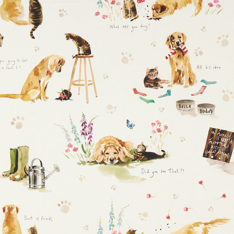 Best Of Friends Cream Oilcloth Tablecloth