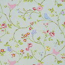 Bird Trail Rose Seafoam Oilcloth Tablecloth Clarke and Clarke