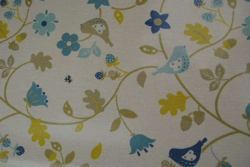 Bramble Birds Chambray Oilcloth Tablecloth by Clarke and Clarke