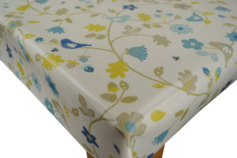 Bramble Birds Chambray Oilcloth Tablecloth by Clarke and Clarke
