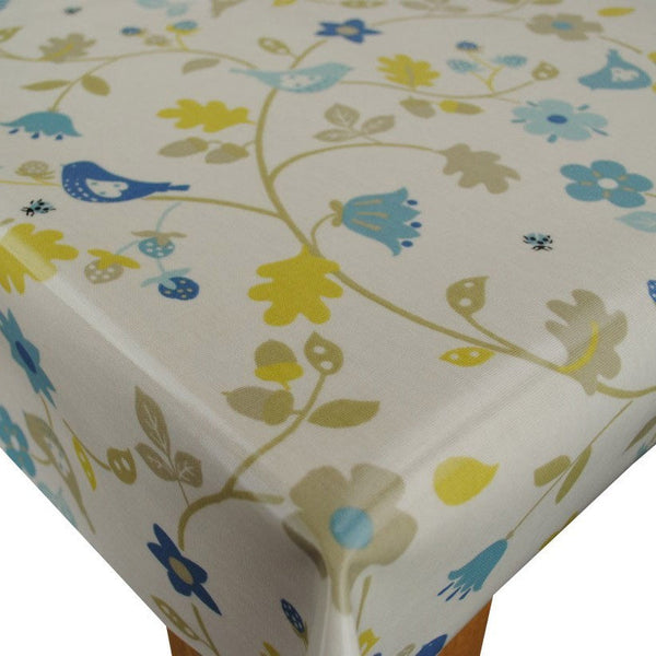 Bramble Birds Chambray Oilcloth Tablecloth by Clarke and Clarke