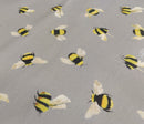 Bumble Bees Smoke Grey Oilcloth Tablecloth By Clarke and Clarke