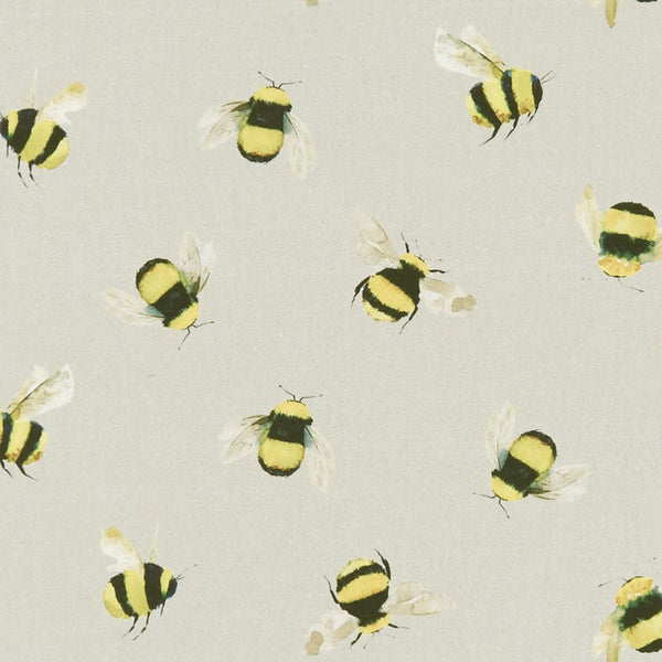 Bumble Bees Taupe Oilcloth Tablecloth by Clarke and Clarke