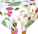 Busy Bee Flowers Vinyl Tablecloth Roll 20 Metres x 140cm Full Roll