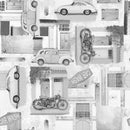 Vintage Cars and Motorbikes PVC Vinyl Oilcloth Tablecloth