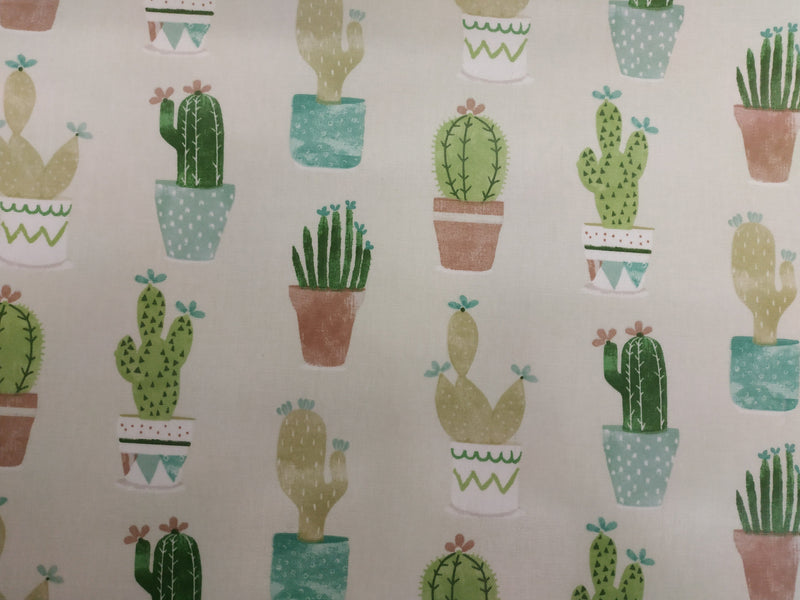 Cactus Cotton Oilcloth Tablecloth by Fryetts