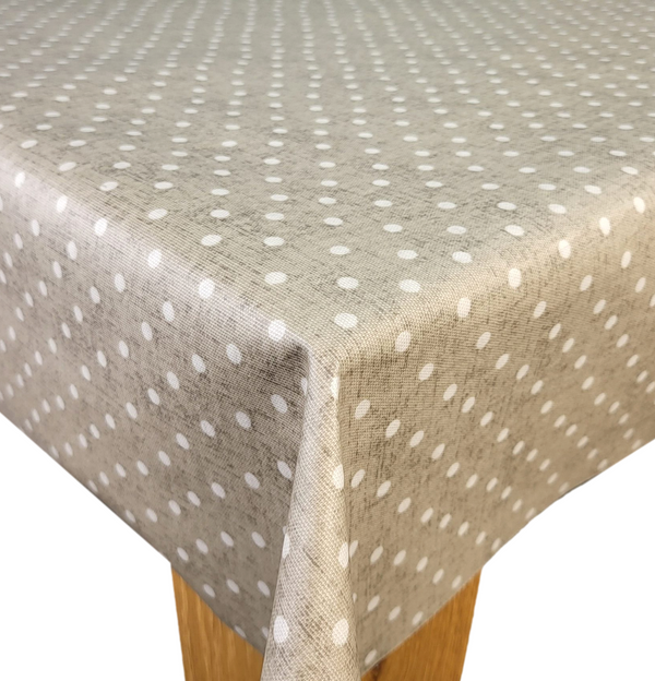 Carousel Stone Polka Dot Oilcloth Tablecloth I-Liv