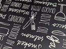 Chalkboard Bistro Menu Graphite Grey Oilcloth Sold by the Metre