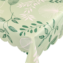 Scallop Edge Wild Garden Sage Green Vinyl Oilcloth Tablecloth