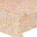 Scallop Edge Floral Burst Multi Vinyl Oilcloth Tablecloth