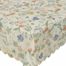 Scallop Edge Rustic Wildflower Vinyl Oilcloth Tablecloth