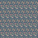 Chester Navy Blue Floral Oilcloth Tablecloth by Prestigious Textiles