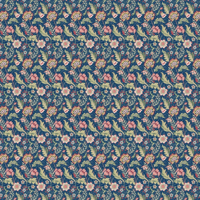 Chester Navy Blue Floral Oilcloth Tablecloth by Prestigious Textiles
