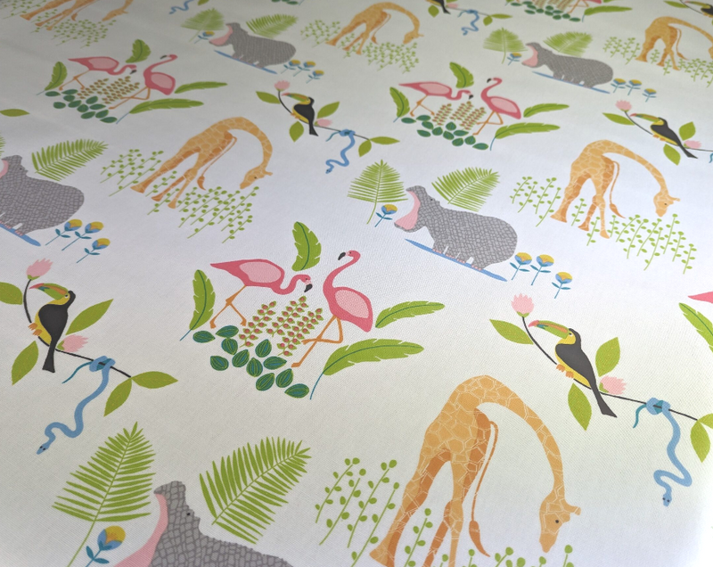 Childrens Fun Zoo Animals Oilcloth Tablecloth Fryetts Fabrics